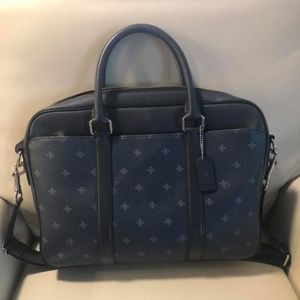 Coach Brief Case/Laptop Bag, Slate Blue/Gray